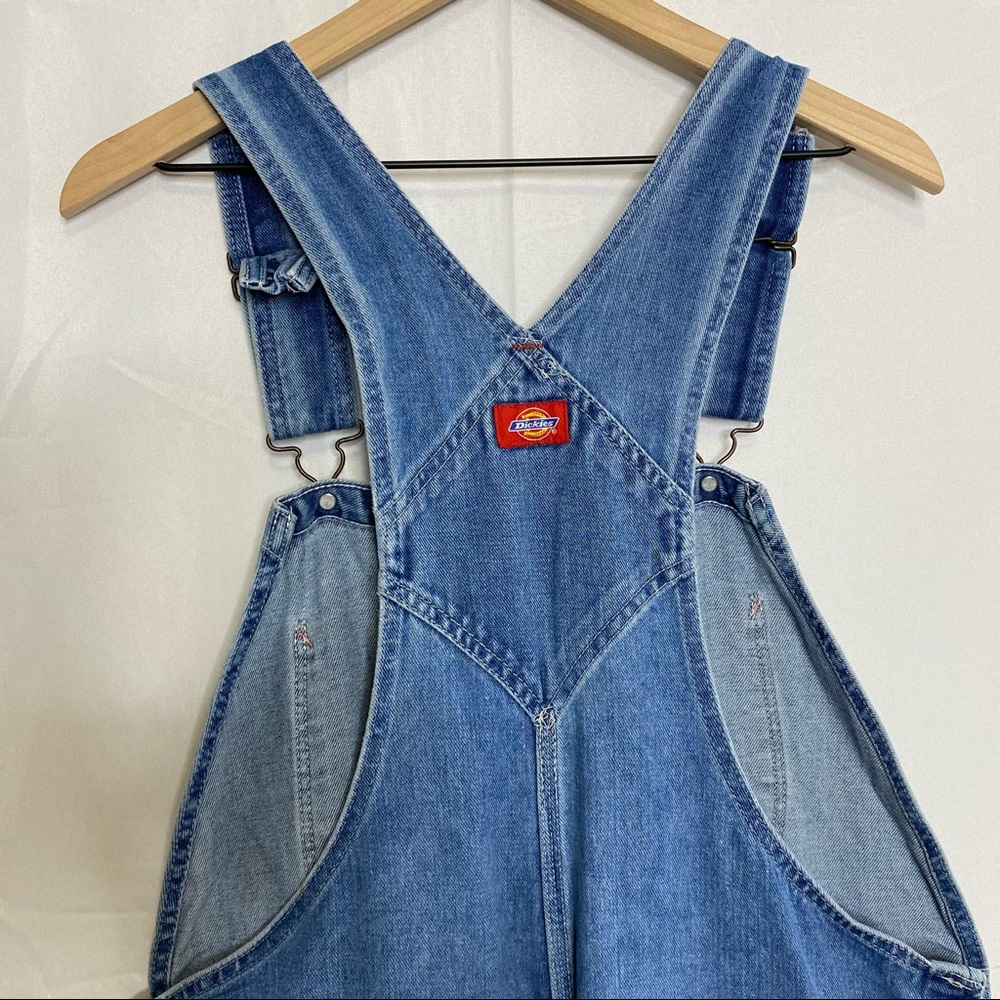 Dickies Men's Vintage Stone Washed Indigo Denim Blue Overall 34 x 34 - Picture 9 of 13
